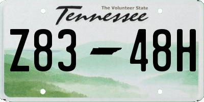 TN license plate Z8348H