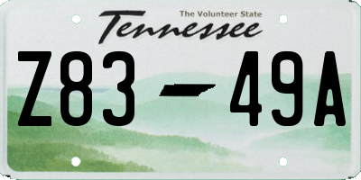 TN license plate Z8349A