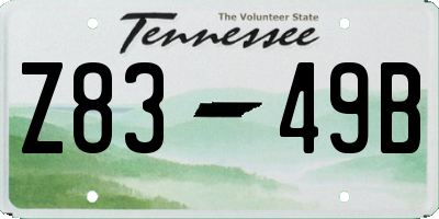 TN license plate Z8349B