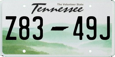 TN license plate Z8349J