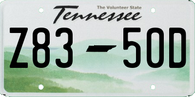 TN license plate Z8350D