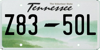 TN license plate Z8350L