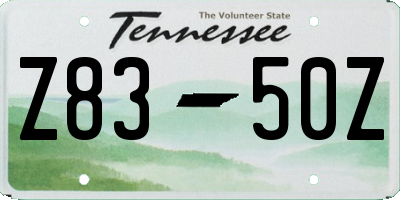 TN license plate Z8350Z