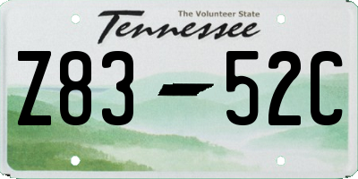 TN license plate Z8352C