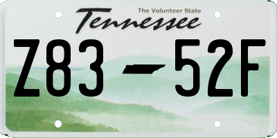 TN license plate Z8352F