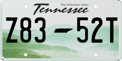 TN license plate Z8352T