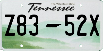 TN license plate Z8352X