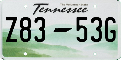 TN license plate Z8353G