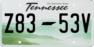 TN license plate Z8353V