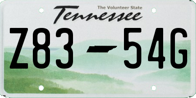 TN license plate Z8354G