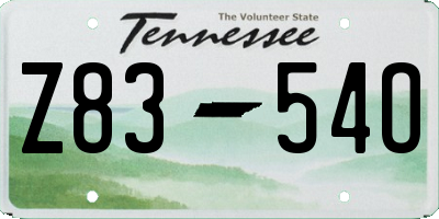 TN license plate Z8354O