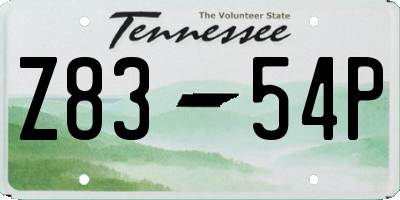 TN license plate Z8354P