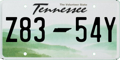 TN license plate Z8354Y