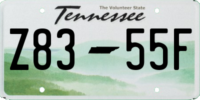 TN license plate Z8355F