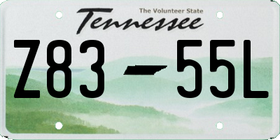 TN license plate Z8355L