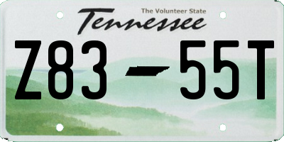 TN license plate Z8355T