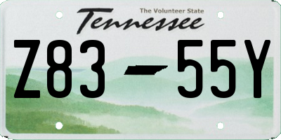 TN license plate Z8355Y