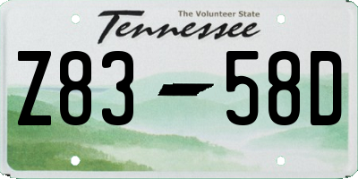 TN license plate Z8358D