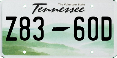 TN license plate Z8360D