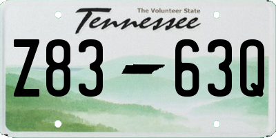 TN license plate Z8363Q