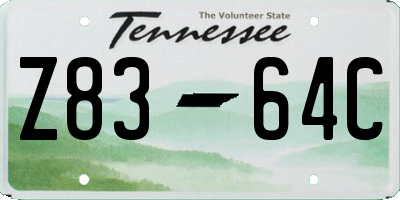 TN license plate Z8364C