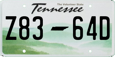 TN license plate Z8364D