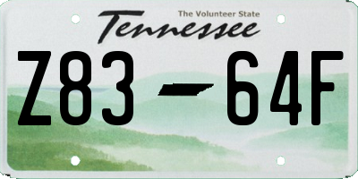 TN license plate Z8364F