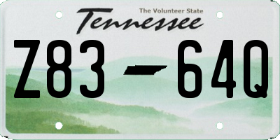 TN license plate Z8364Q