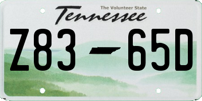 TN license plate Z8365D