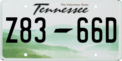 TN license plate Z8366D
