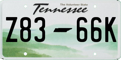 TN license plate Z8366K
