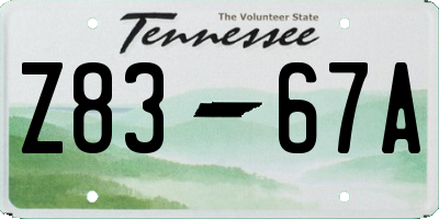 TN license plate Z8367A