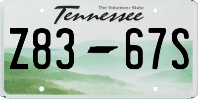 TN license plate Z8367S