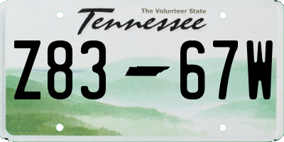 TN license plate Z8367W