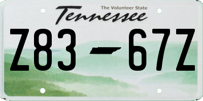 TN license plate Z8367Z
