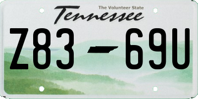 TN license plate Z8369U