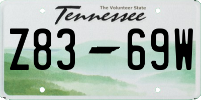 TN license plate Z8369W