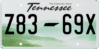 TN license plate Z8369X