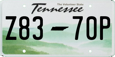 TN license plate Z8370P