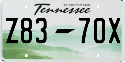 TN license plate Z8370X