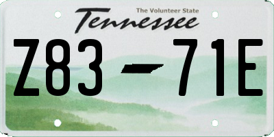 TN license plate Z8371E