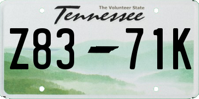 TN license plate Z8371K