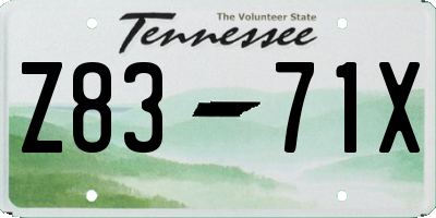 TN license plate Z8371X
