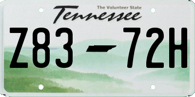 TN license plate Z8372H