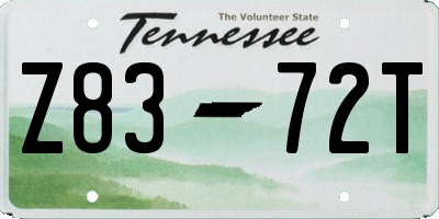 TN license plate Z8372T