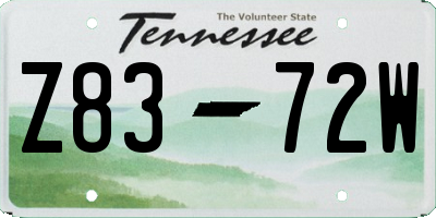 TN license plate Z8372W
