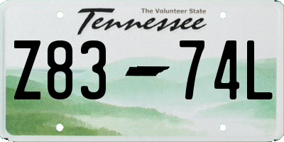 TN license plate Z8374L