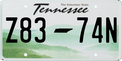 TN license plate Z8374N