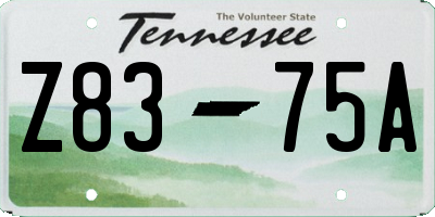 TN license plate Z8375A