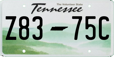 TN license plate Z8375C